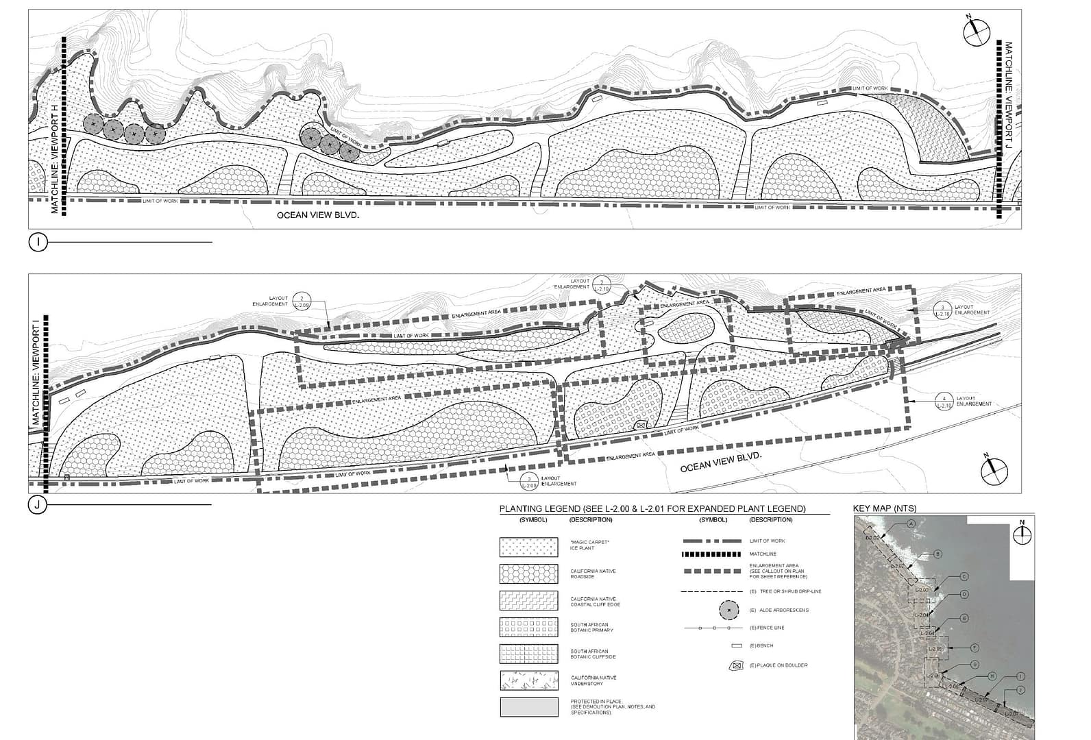 Perkins CD 2-01 construction documents for proposed ecological restoration plan for Perkins Park in Pacific Grove, CA